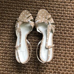 Jean-michel Cazabat taupe/white kitten heels.